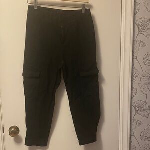 Banana Republic Black Denim Cargo Joggers